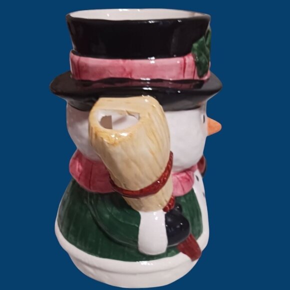 Ceramic Christmas Snowman Pitcher Festive Holiday Tableware Vintage Design - Picture 4 of 11